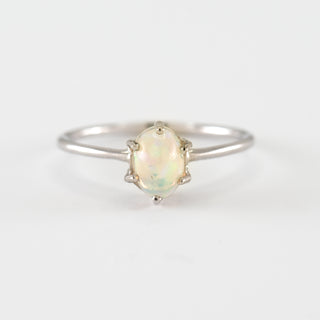 Opal white gold ring Estelle front view
