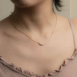 Topaz Gold necklace Alma worn on model
