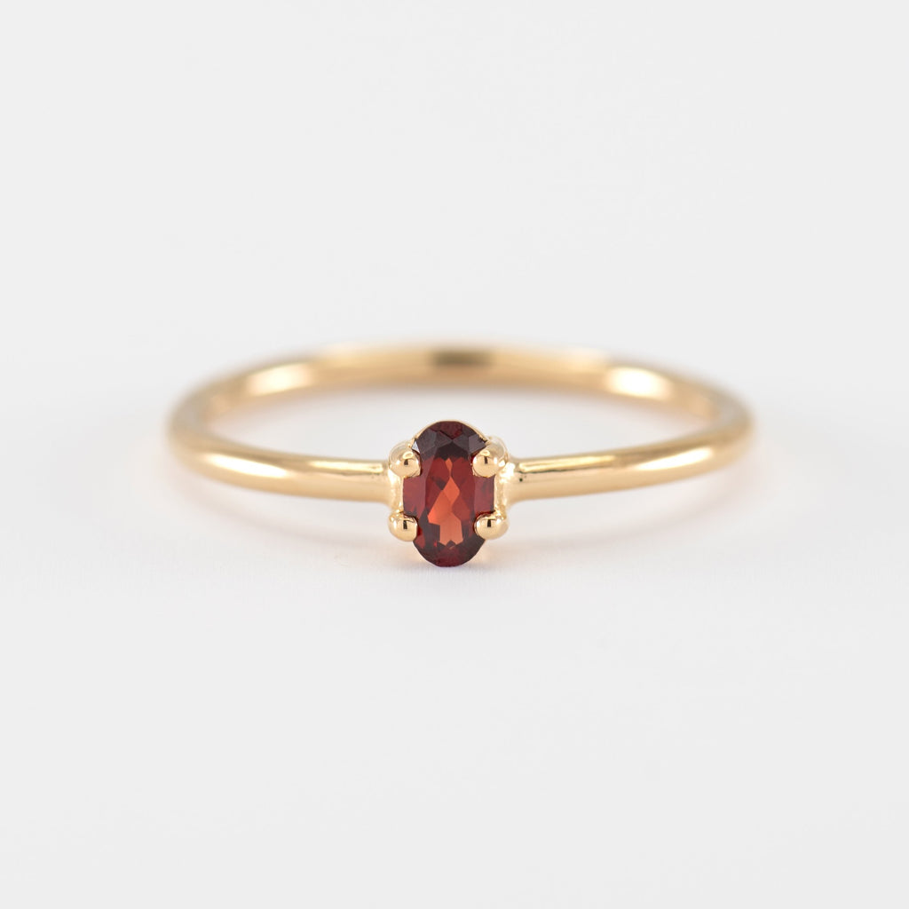 Red Garnet Gold Ring Samantha at Minette