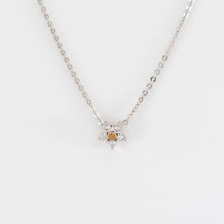 Citrine and Topaz White Gold Necklace Daisy