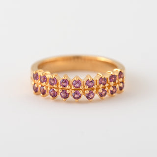 Rhodolite Gold ring Aziza front view