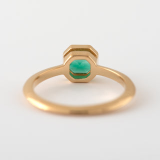 Green Agate gold ring Priscilla back view