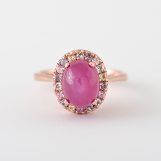Ruby and Sapphire Rose gold ring Edna