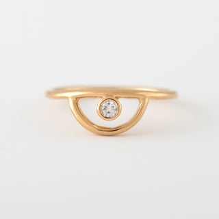 Yvonne White Topaz Gold Ring