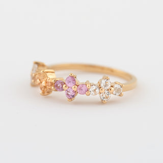 Pink and Yellow Sapphire Gold Ring Anastasia left view