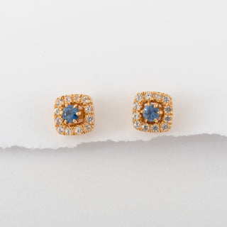 Blue Sapphire and Zircon Earrings Esther