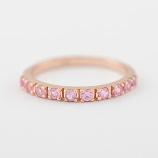 Pink Sapphire Rose Gold ring Hana front View