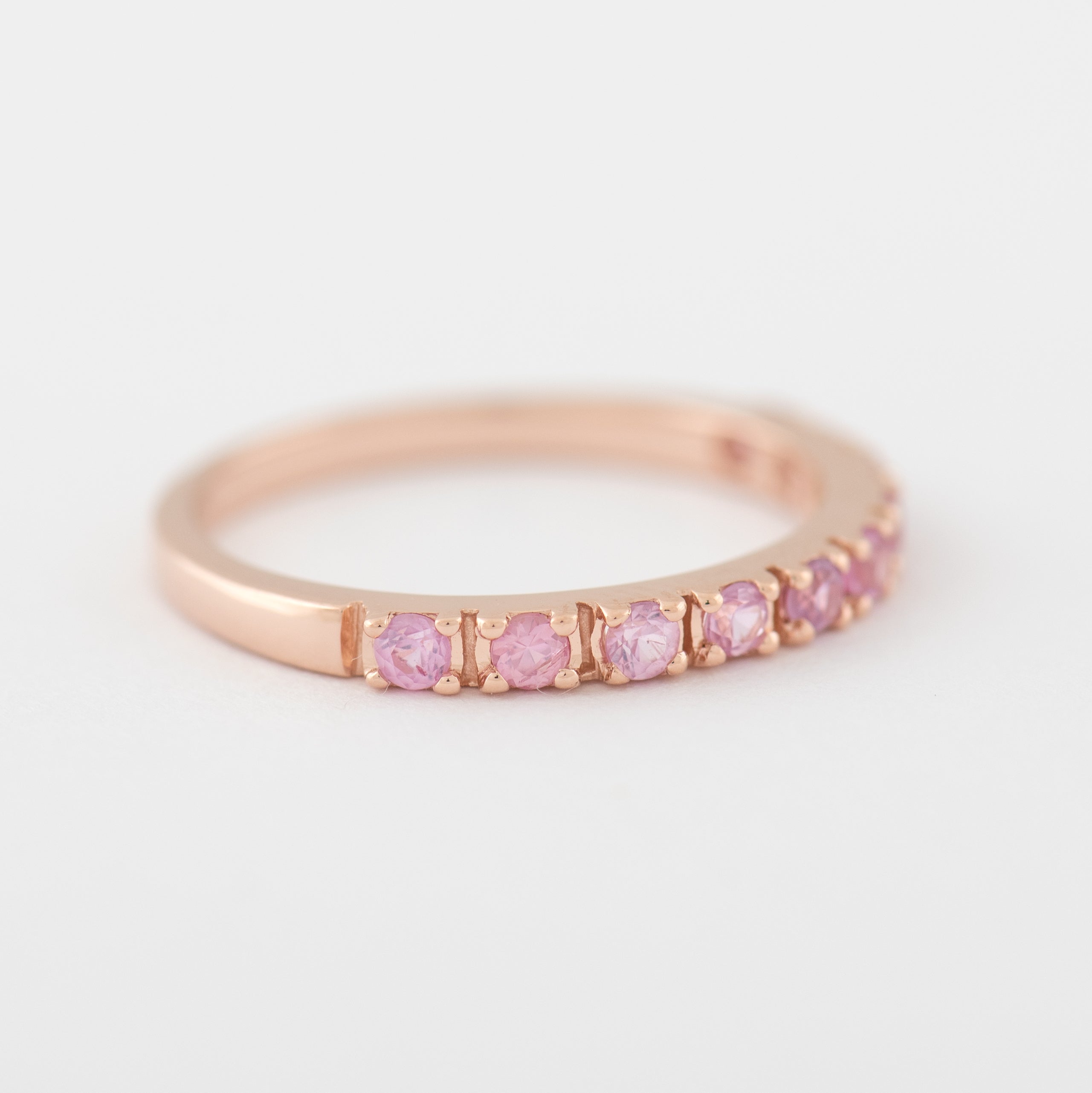 Pink Sapphire Band Rose Gold Ring Hana at Minette