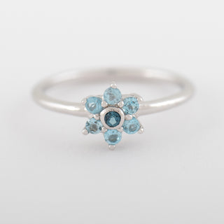 Julienne Blue Topaz band in white gold