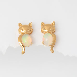Opal Kitsune Earrings
