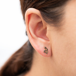 Verta earrings worn on model