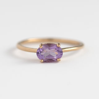 Cecile Amethyst on gold ring