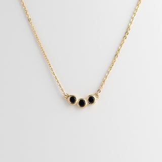 Black Spinel Yellow Gold necklace Karla