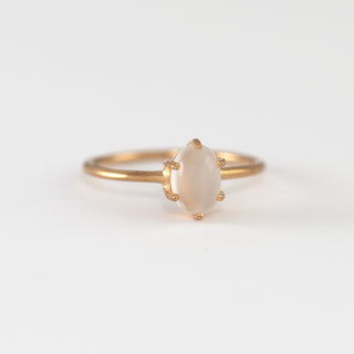 Kaitlyn Moonstone on yellow gold ring