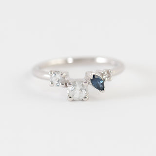 Pierina topaz and sapphire ring front view